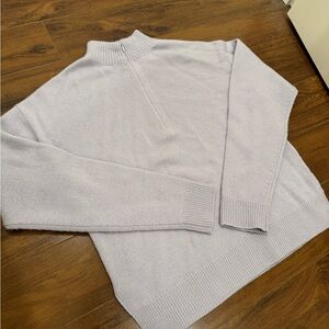 Theory Wool Cashmere Half Zip Sweater Small in Hydrangea